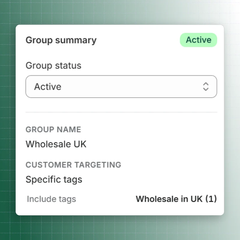 Create your customer groups