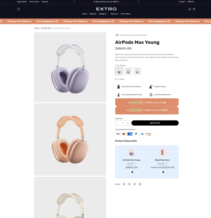 Product Page demo 1