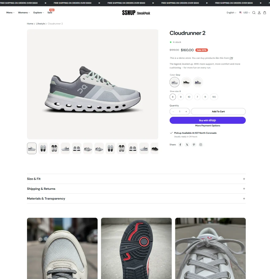 Product Page demo 2
