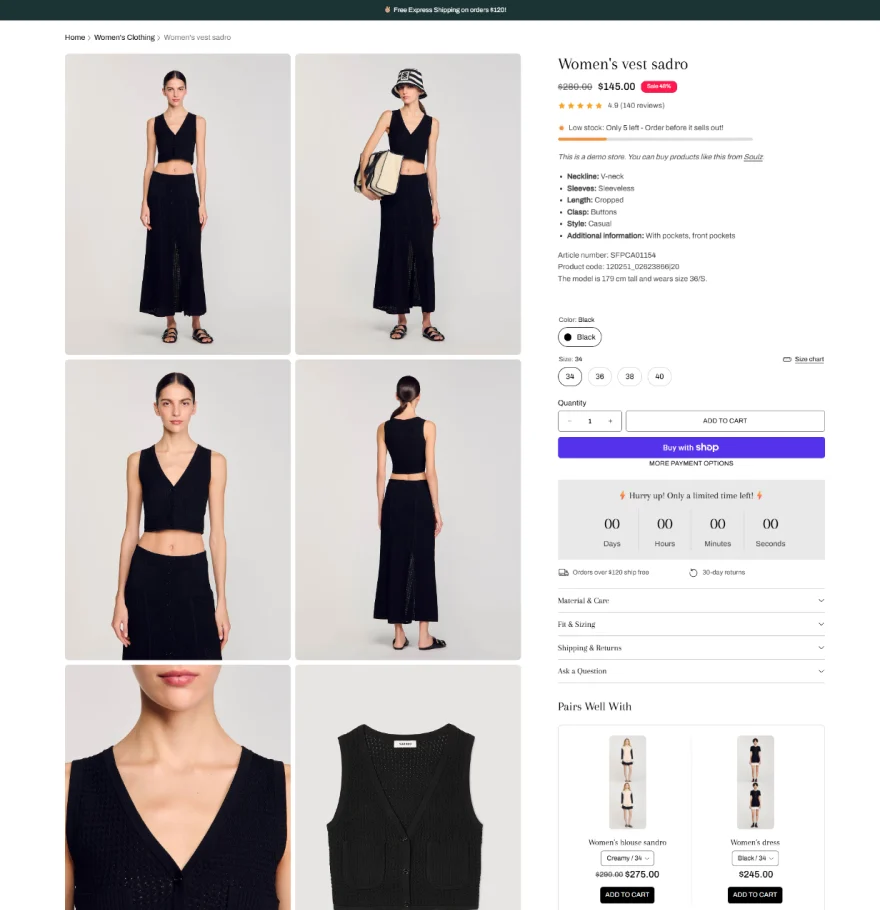 Product Page demo 4