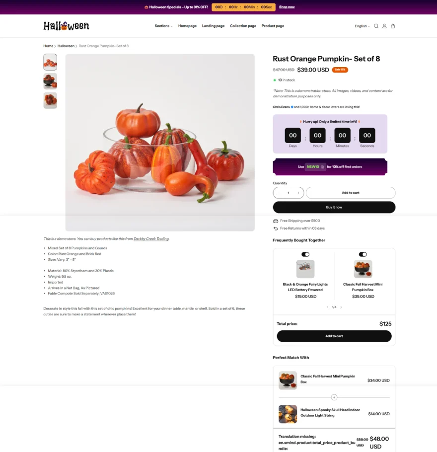 Product Page demo 5