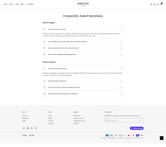 FAQs Page