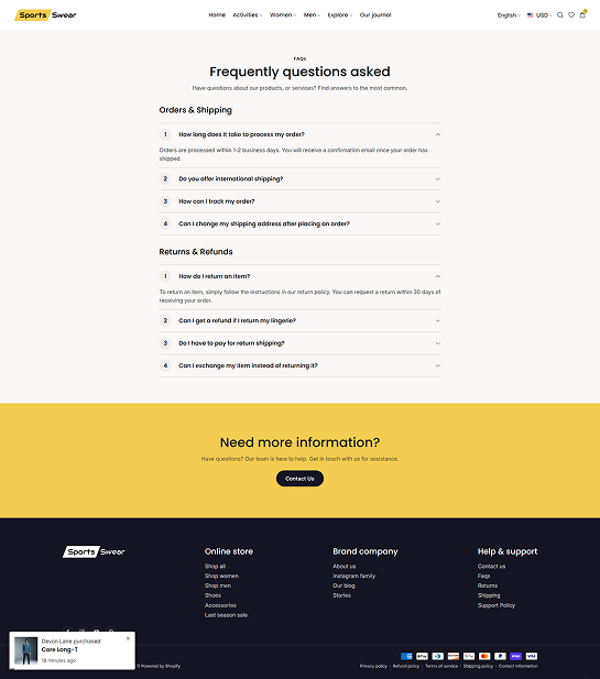 FAQs Page