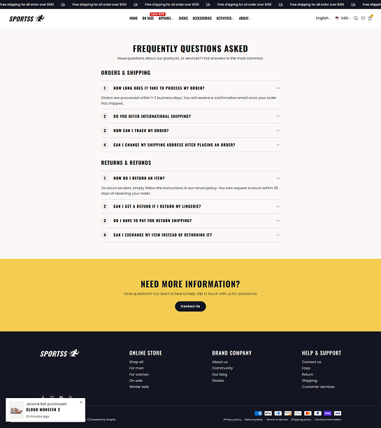FAQs Page
