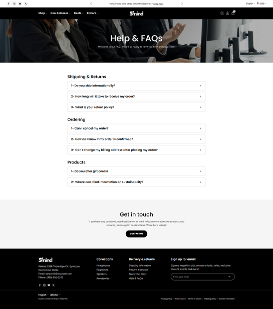 FAQs Page