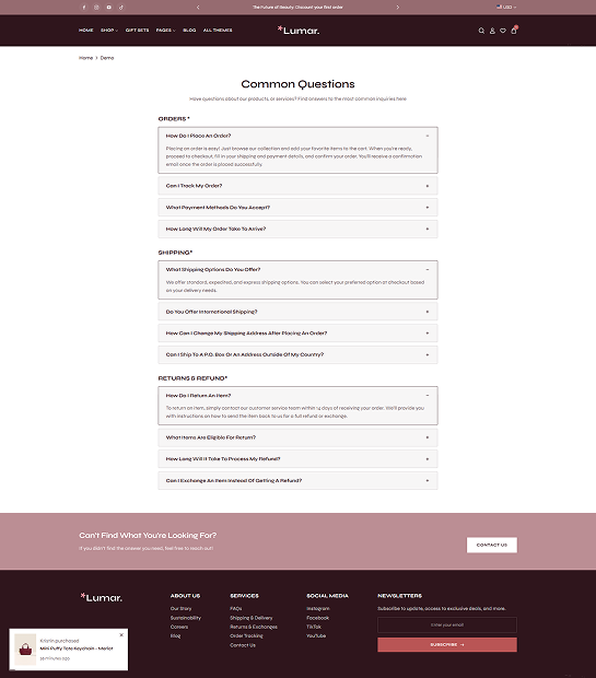 FAQ Page