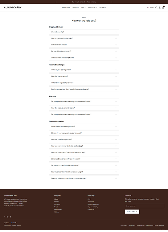 FAQ Page