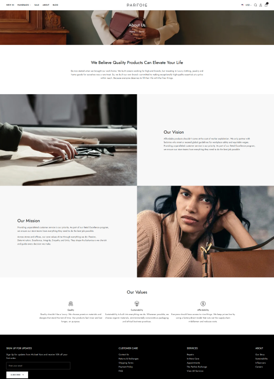 About Us Page