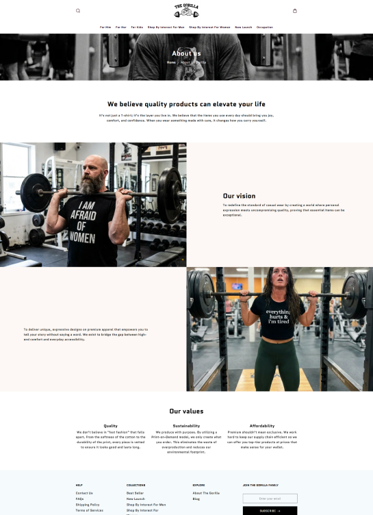 About Us Page