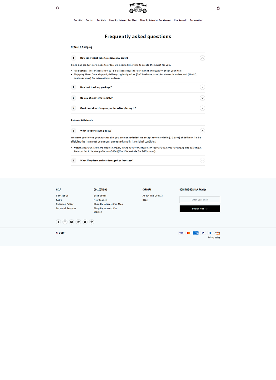 FAQs Page
