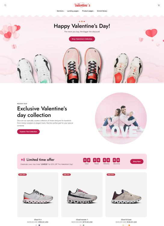 Landing Page Shoes